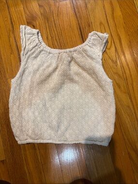 Janie and Jack Cream Knit Tank Top